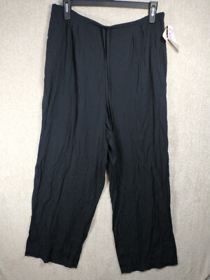 NWT Vintage Diana Marco Rayon Poly Blend Pants Black Size 20W