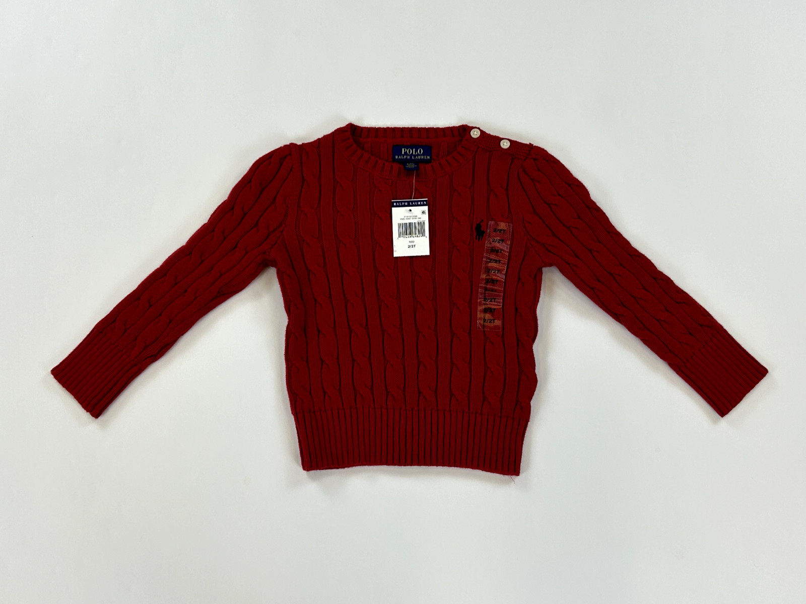 Свитер Polo Ralph Lauren Little Girls Crew Cable - Красный (темно-синий) - Размер: 2 Т