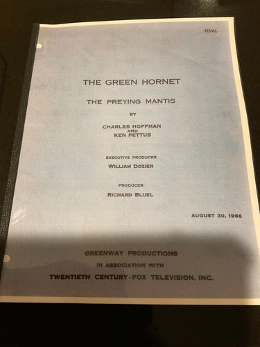 Classic Script THE GREEN HORNET *Top Episode* BRUCE LEE - 1966