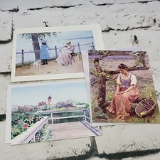 Greeting Note Cards Blank inside lot of 3 assorted with Envelopes Vintage