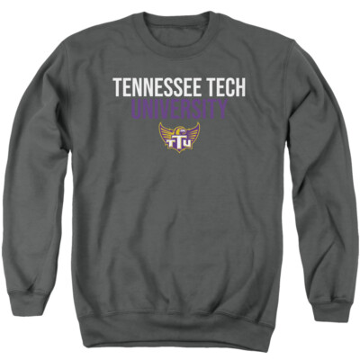 Tennessee Tech Adult Crewneck Sweatshirt Stacked, Charcoal, S-3XL