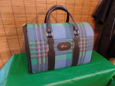 Vintage Midcentury PLAID  Pet Carrier Pet Kennel By GIMPET 18X12X11