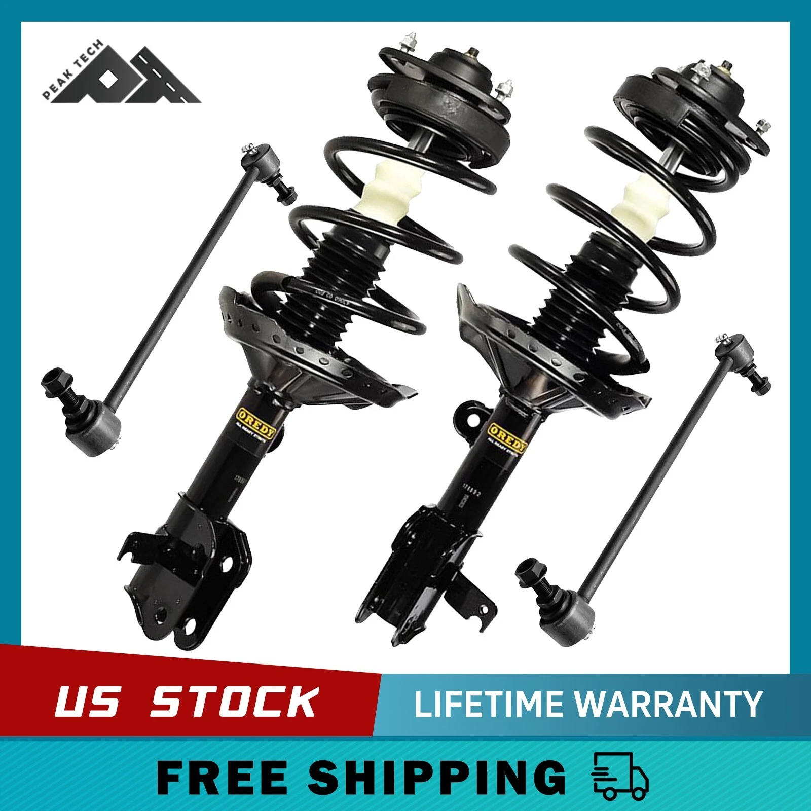 4PC Front Struts & Sway Bar Links for 2005 2006 2007 Honda Odyssey Assembly - Picture 1 of 6