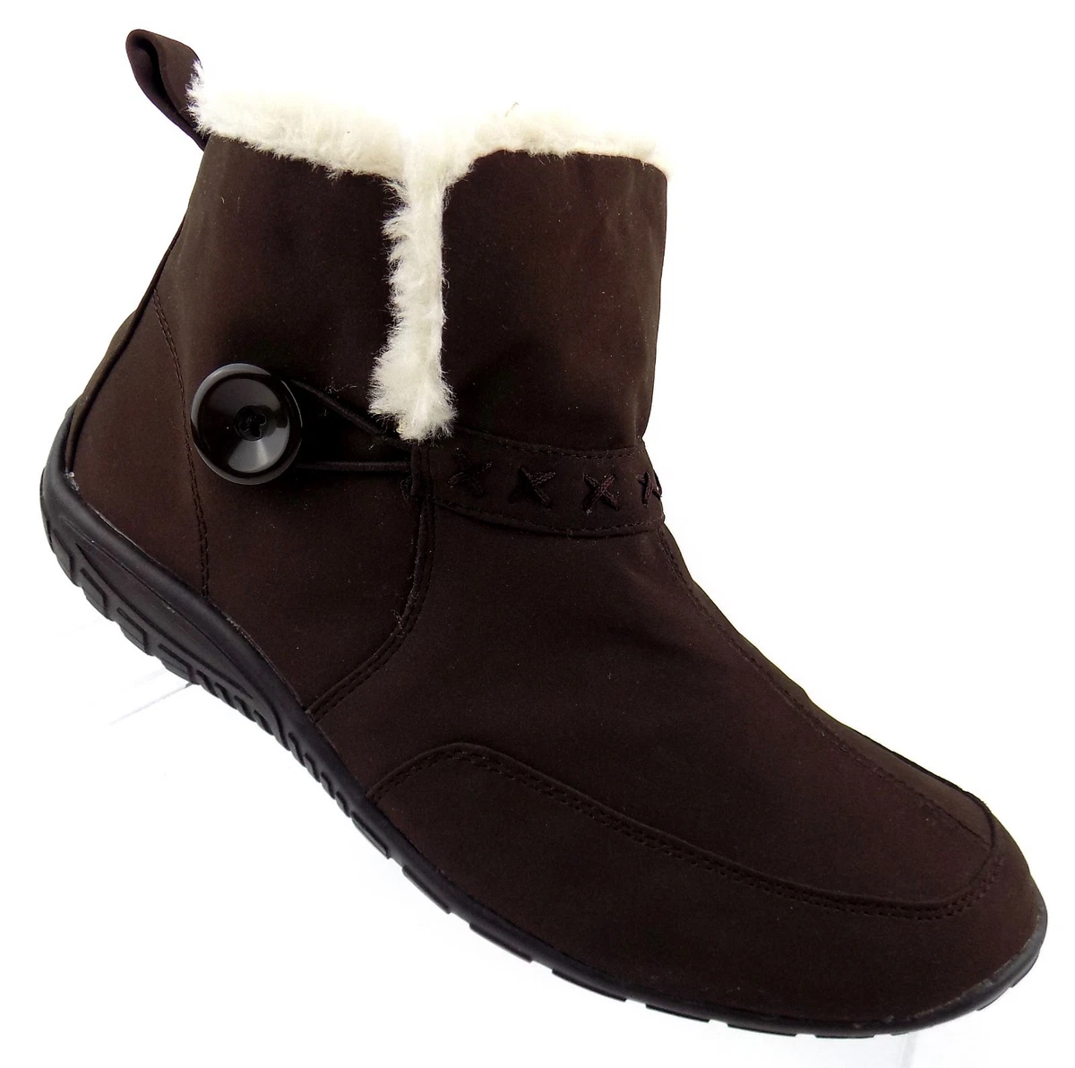 Rain Dates Women s Brown Ankle Boots Size 9M Faux Fur Trim