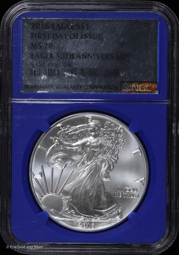 2016 $1 American Silver Eagle NGC MS 70 | FDOI | 30th Anniversary