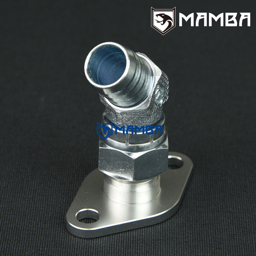 45 Deg 3/4" Barb Oil Pan Turbo Oil Return Drain Flange For TOYOTA 1JZ