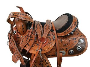 USED WESTERN BARREL SADDLE GATOR SHOW PLEASURE TRAIL HORSE TACK SET 15 16 17