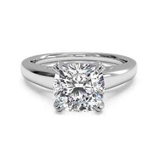 2.00 Ct Simulated Diamond Wedding Engagement Ring 14K Real White Gold Size 7 8