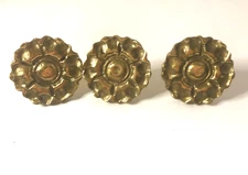 VINTAGE FLORAL FRENCH PROVINCAL CABINET DRAWER PULLS W/HARDWARE (3)