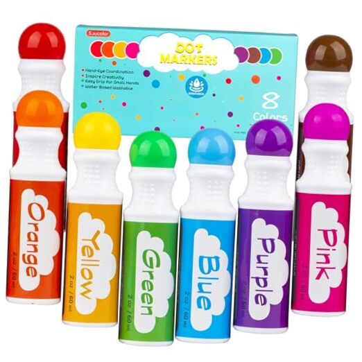 Dot Markers for Toddlers Kids Preschool, Bingo Daubers Washable Art Markers 8-image