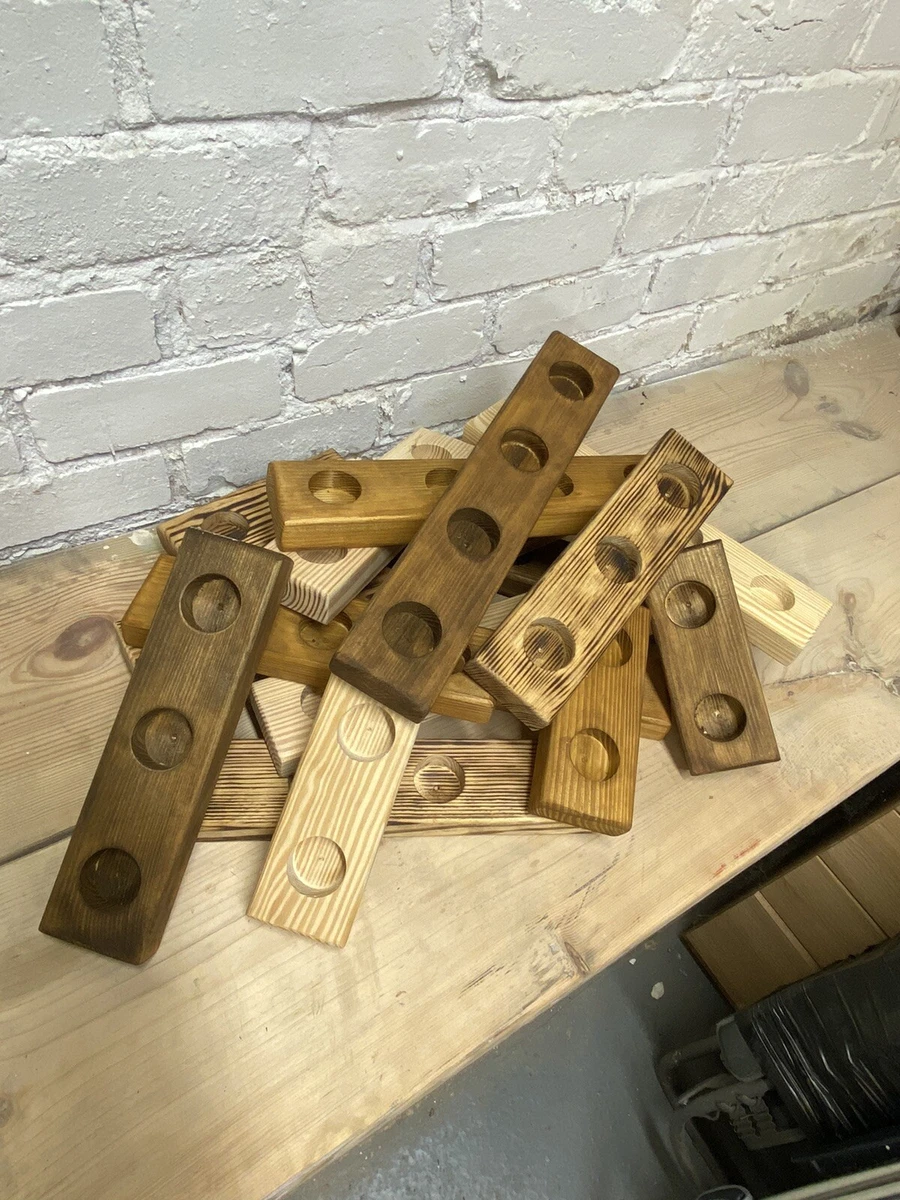 Candle Handle Wooden Block Tea Light Reclaimed Wooden Candle Holder Gift