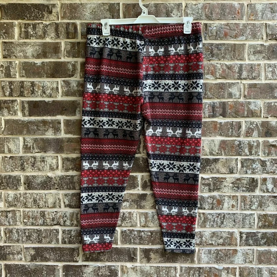 Faded Glory Women's Pull On Elastic Waist Knit Pants Christmas Pattern Size 2X - Image 3 of 4