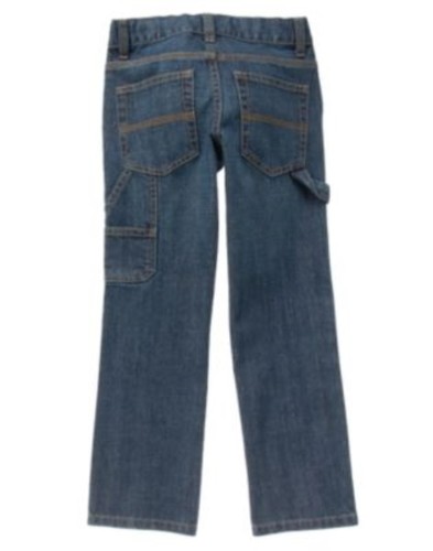 GYMBOREE ICE ALL-STAR DENIM UTILITY CUDA WASH INDIGO JEANS 4 slim 7 slim 10 NWT - Picture 2 of 2
