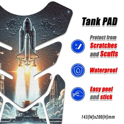 Tank Pad Bike Accessory Anti-Scratch Protector Space Shuttle Launch Design #111