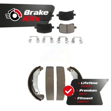 Front Rear Ceramic Brake Pads & Drum Shoes Kit For 2005-2007 Chevrolet Cobalt SS