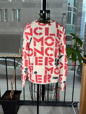 Moncler 1952 Men's Logo Print Cotton Blend Pullover Sweater Size L