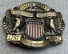 United States Constitution Commemorative 200th Anniversary 1787-1987 Belt Buckle