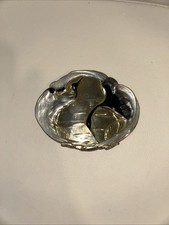 Gorgeous Vintage Belt buckle White Black Cranes, Charmant Belts. 4" X 3"