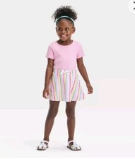 Cat  Jack Toddler Skort Multi Stripe Pastel Size 4T New Spring Pockets