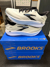 Brooks Ghost 18 Men's Low Top Lace-Up Running Sneaker Mesh White Black Blue