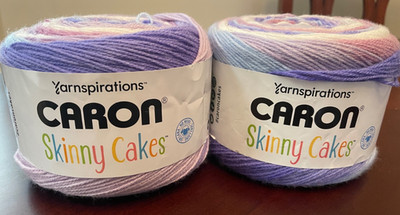Two Caron Skinny Cakes Yarn in Grape NIP Retired