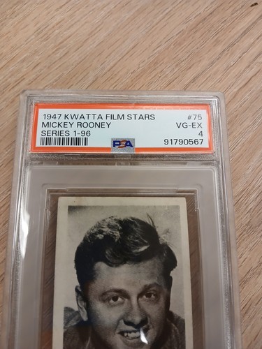 1947 Kwatta Film Stars Mickey Rooney PSA 4 Movie Card - Afbeelding 2 van 5