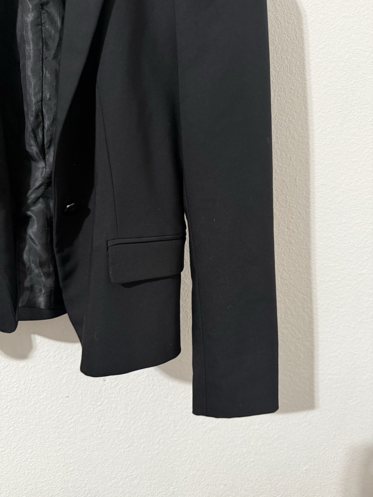 Zara Basic Black Single- Button Blazer Puffy Shou… - image 6