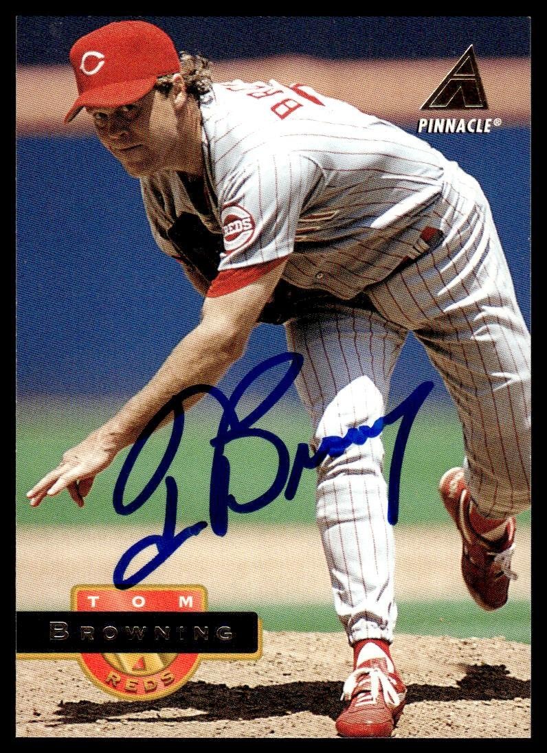 1994 Pinnacle Tom Browning IP TTM Autograph Signed Cincinnati Reds