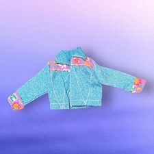 Vintage Mattel 90's Barbie Doll Clothing Blue Jean Jacket Retro Design Trim