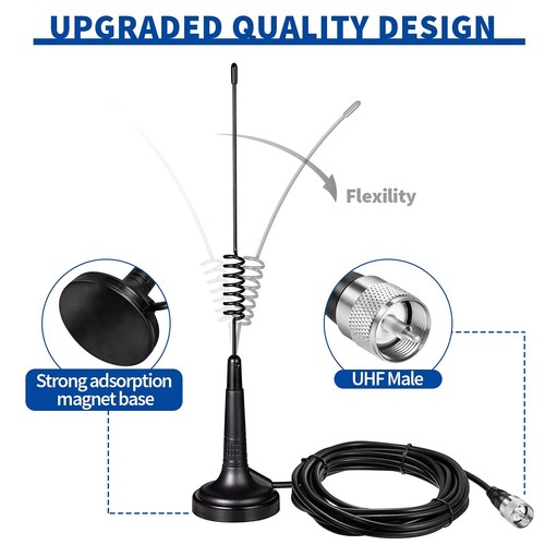27MHz CB Radio Antenna - Magnetic Base, Handheld, PL259 & BNC Male, Compatibl... - Picture 3 of 9
