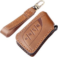 Leather Car Key Fob Cover for Lexus 2021-2025 ES RX 350 Brown