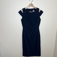 Tahari Arthur S Levine Navy Sleeveless Dress 2