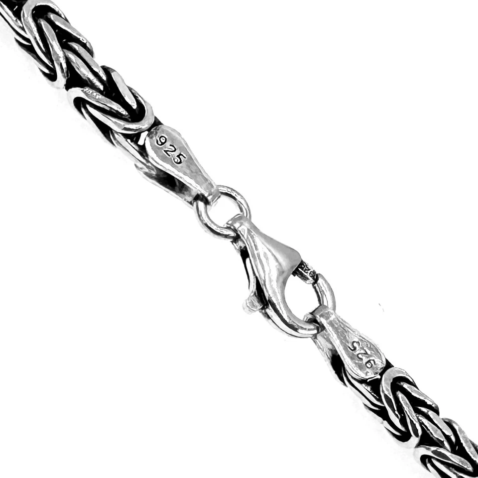 925 Sterling Silber Königskette Armband 4mm 21 -22cm Massiv Made in Germany  098 - Bild 3 von 4