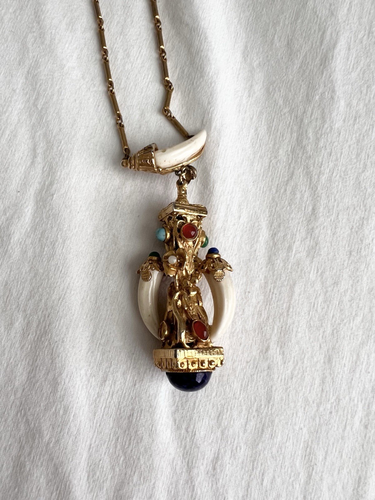 Vtg Kenneth Jay Lane Etruscan Revival Tusk & Drag… - image 2