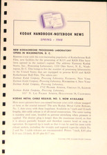 Kodak Handbook - Notebook News Spring 1948 Processing Laboratory NF
