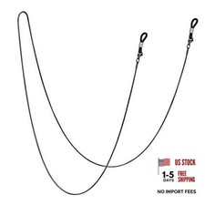 Jmkcoz Stainless Steel Eyeglass Holder Chain 80cm Eyeglass Necklace Chain Black