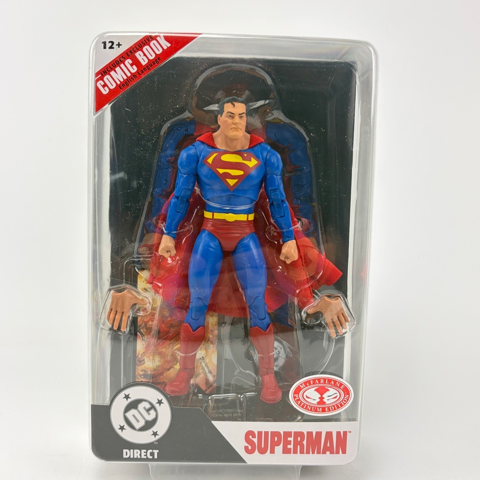 McFarlane DC Direct Superman Justice Platinum Edition Figure with Comic in stock