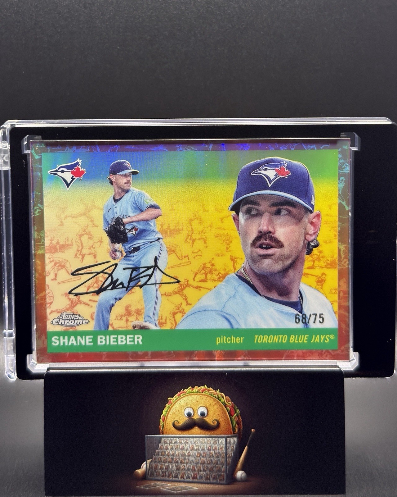 2025 Topps Chrome Platinum Shane Bieber #3 Toile Cream Rose/Gold Refractor /75