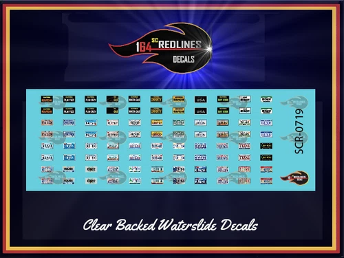 1/64  "Assorted Licenses Plates" Decal SCR-0719