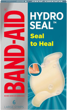 BAND-AID Brand Hydro Seal Adhesive Waterproof Bandages, Large Hydrocolloid Gel B