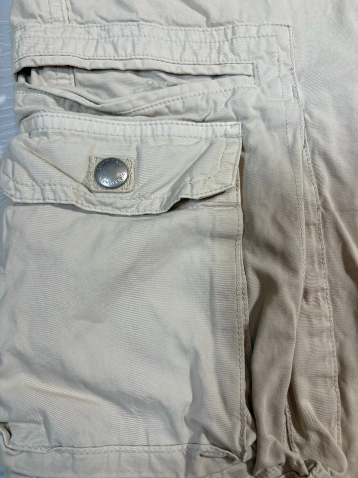 Calvin Klein Pantalones Cortos Hombre 36 Beige Tostado Algodón Bolsillo Carga Exterior Ver Fotos (A31) Foto 2 de 4