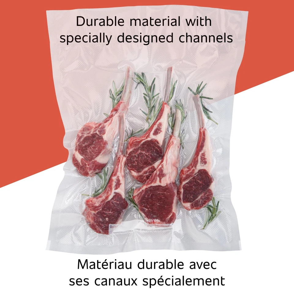 Bolsas selladoras al vacío, rollos para almacenamiento hermético de alimentos de ajuste personalizado y Sous Vide,... Foto 4 de 4