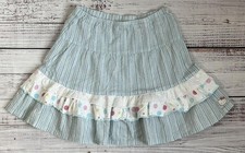 Hello Kitty Sanrio Girls Tiered Skirt Stripes Dots Eyelet Sz 160 US 14/16