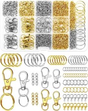 990PCS Keychain Making Kit Mixed Color Clips Key Rings and Lobster Clasps