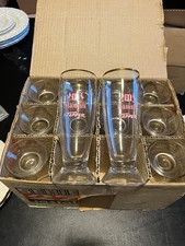 Rare Vintage Hamm’s Draft Beer 8oz TAPPER glasses, set of 12. Original box 