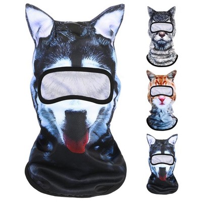 3D Cat Ski Mask Dog Balaclava Sheisty Breathable Cycling Mask Ice Silk Face C...