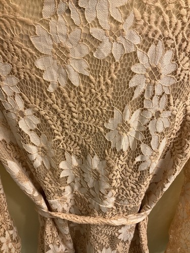 Neu Halfisland kleines Kleid Wickel bestickt Spitze Blumen beige launisch Twee Boho - Bild 12 von 15