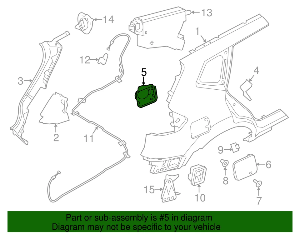 Genuíno Nissan 2014-2018 Nissan Rogue - Bolso de enchimento G8120-4BAMA - Imagem 3 de 3