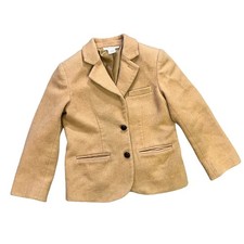 Janie and Jack Boys Camel Tan 100 Wool Classic Blazer Jacket Size 5
