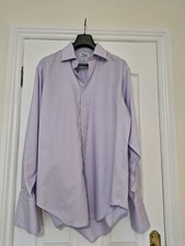 Mens TM Lewin Blue Stripe Shirt Size 16.5 Collar, 34.5 Sleeve